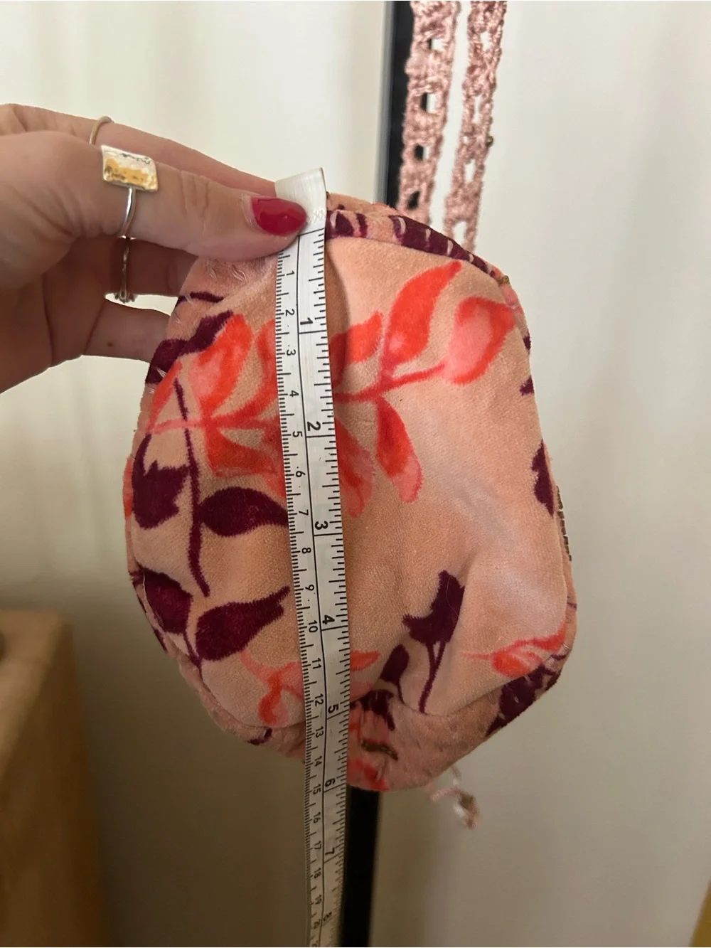 Free People Velvet Moon Crossbody Bag Drawstring Pink Floral Boho Festival